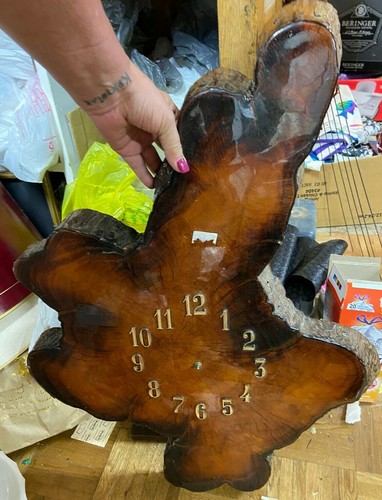 Vintage cypress wood clock - vintage,